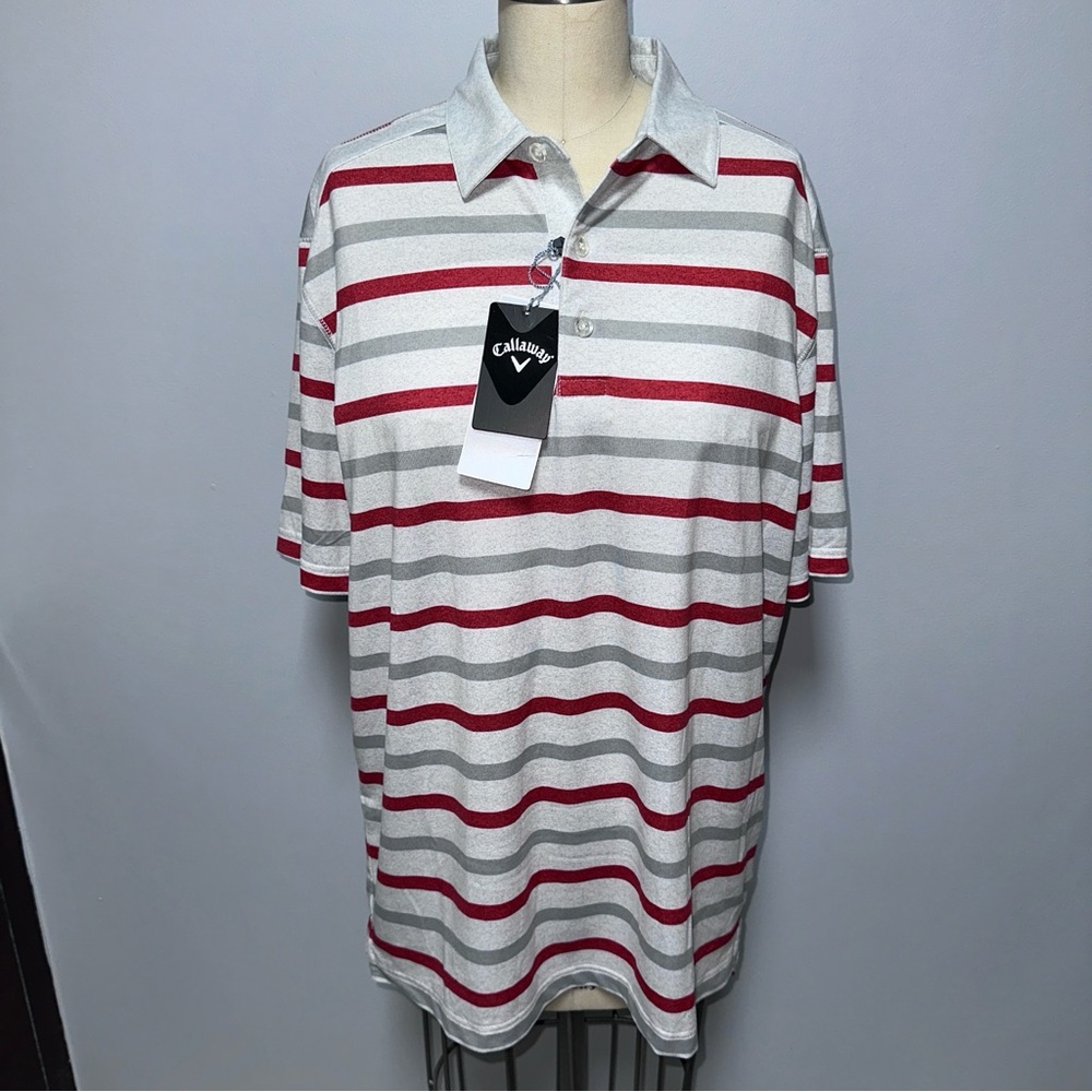 *NWT* Men's Callaway Opti-Dri Striped Golf Polo, Size S